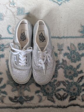 Vans Silver Glitter Low-Top Sneakers